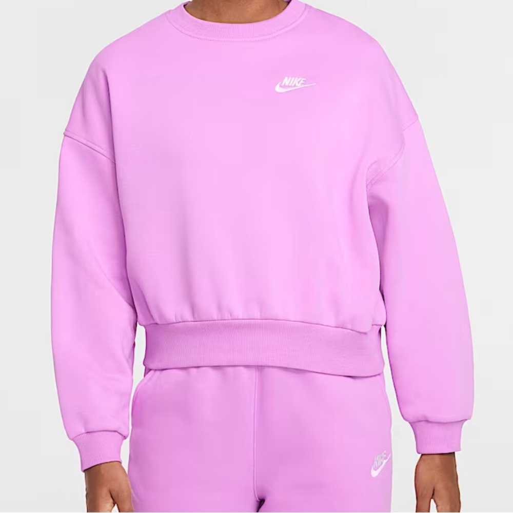 NWT Nike Sportswear Club Fleece:  Kid’s (Girl’s) Large Boxy Crew-neck Sweatshirt - Picture 5 of 6